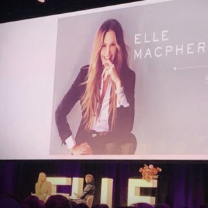 Elle Macpherson on stage at Business Chicks Breakfast